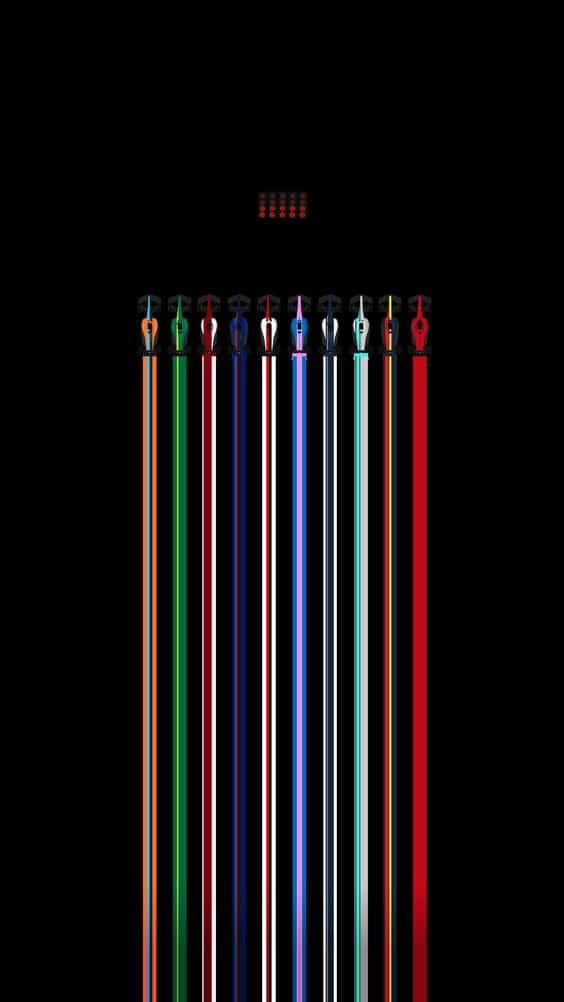 A Black Background With Different Colored Stripes