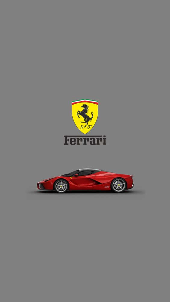Logodella Ferrari Su Uno Sfondo Grigio