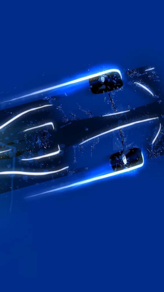 A Futuristic Race Car With Blue Lights On It