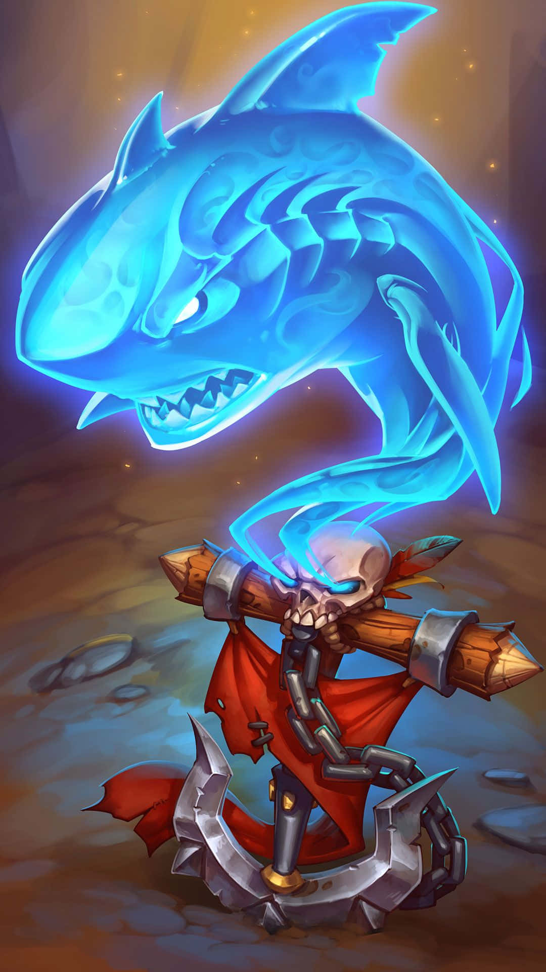 Umpersonagem Com Uma Espada E Um Tubarão Azul