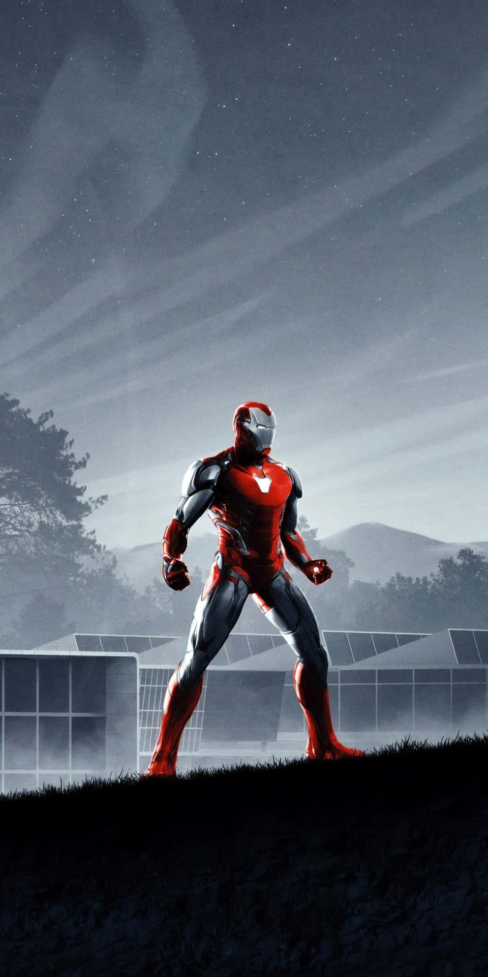 Pixel 3 Iron Man Dark Grass Background
