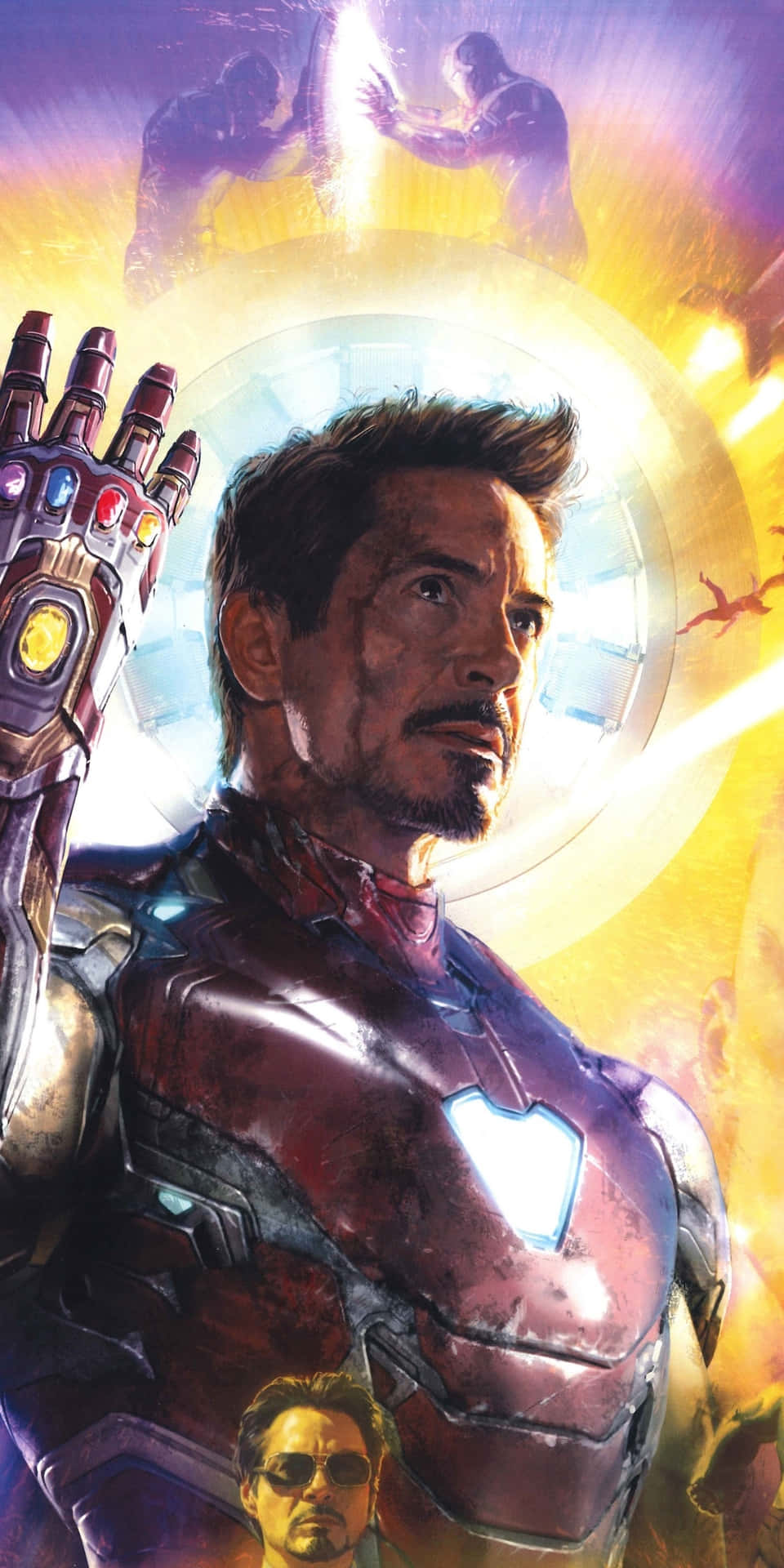 Pixel3 Iron Man Infinity Gauntlet Bakgrundsbild