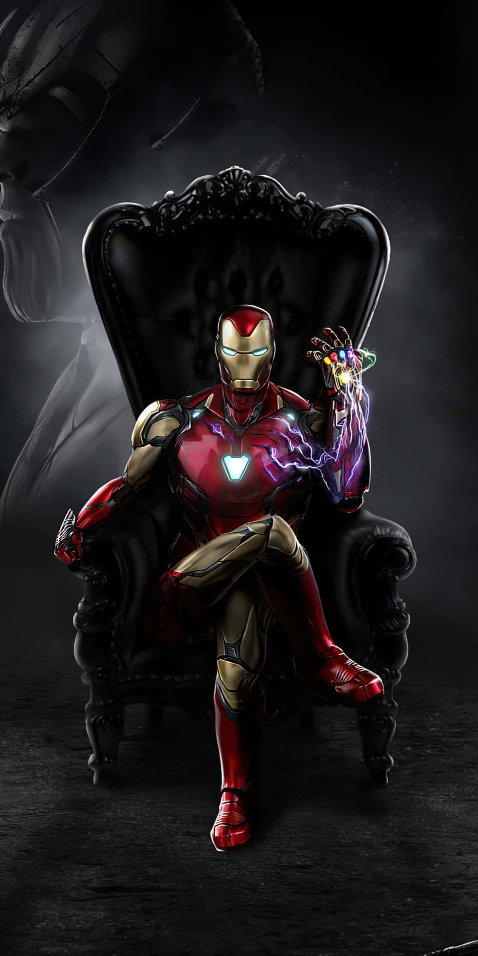 Pixel3 Bakgrundsbild Med Iron Man-handske På En Stol.