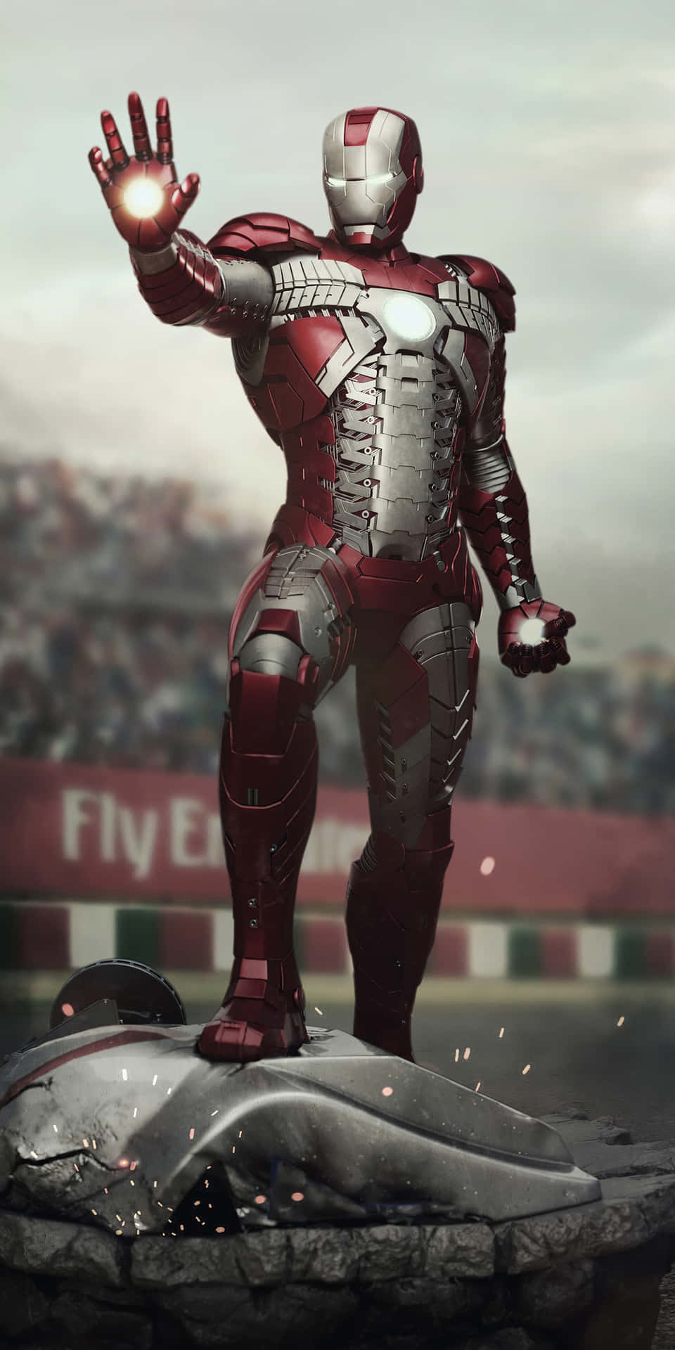 Pixel 3 Iron Man Head Hoppers Background