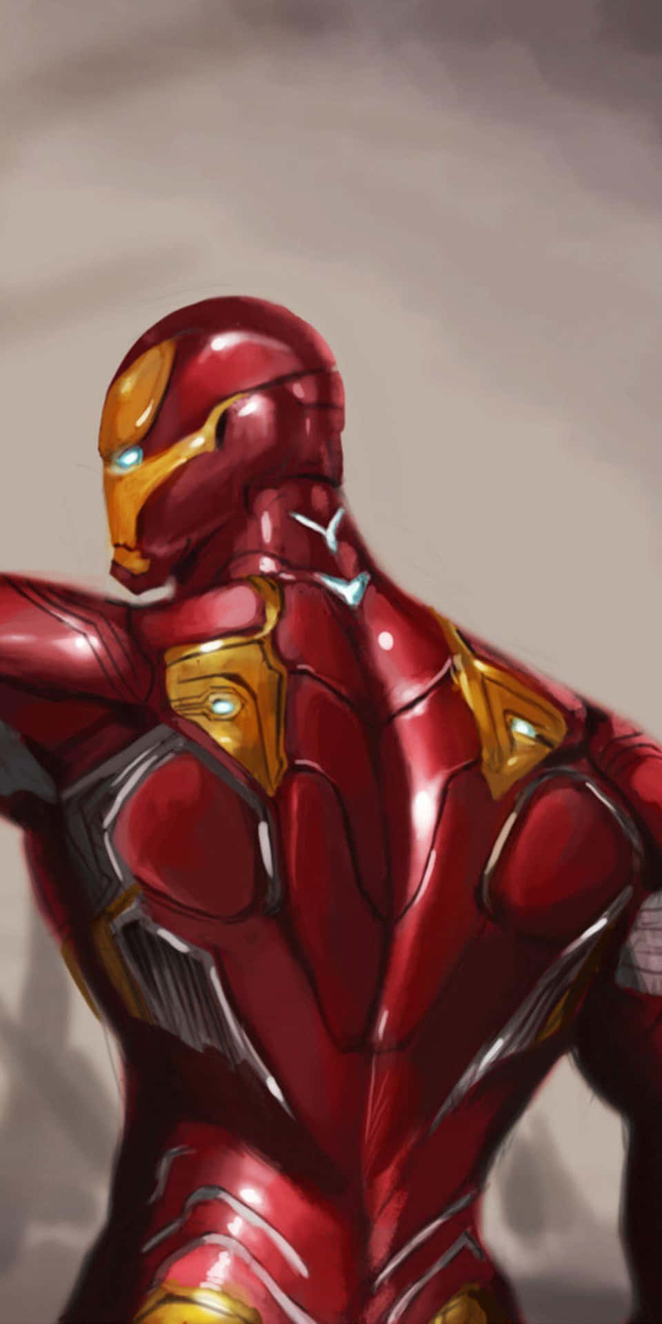 Pixel 3 Iron Man Mark 50 Baggrundsbaggrund: Tag dig selv ind i den ultimative verdensrum med dette fantastiske tapet!