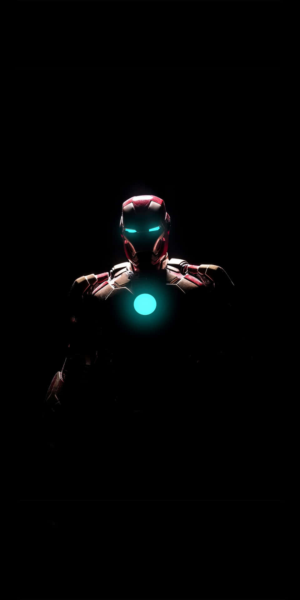 Pixel3 Iron Man-mörk Glödande Bakgrundsbild.