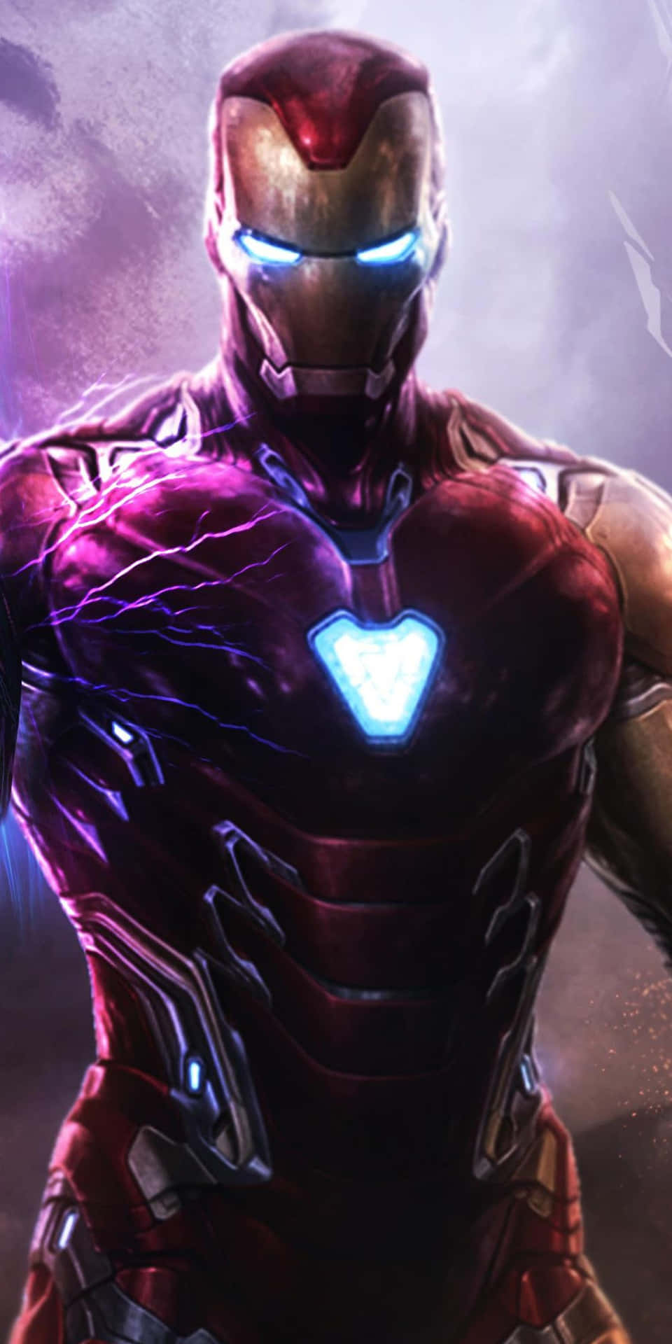 Fondode Pantalla De Iron Man Púrpura Con Electricidad Para El Pixel 3.