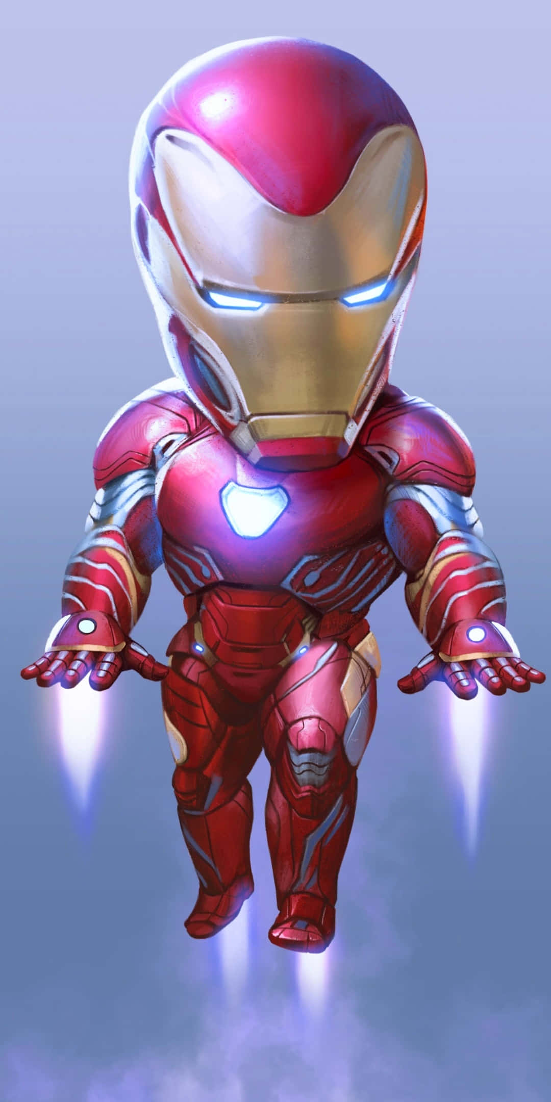 Sfondopixel 3 Iron Man Che Vola In Stile Chibi
