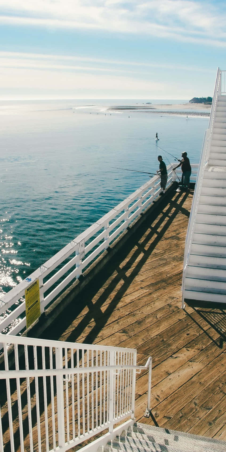 Two People Fishing Pixel 3 Malibu Background