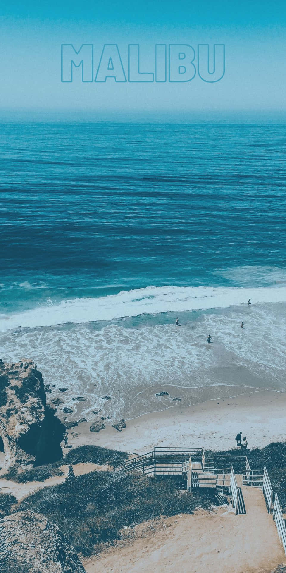 Luftaufnahmevom Strand Pixel 3 Malibu Hintergrund