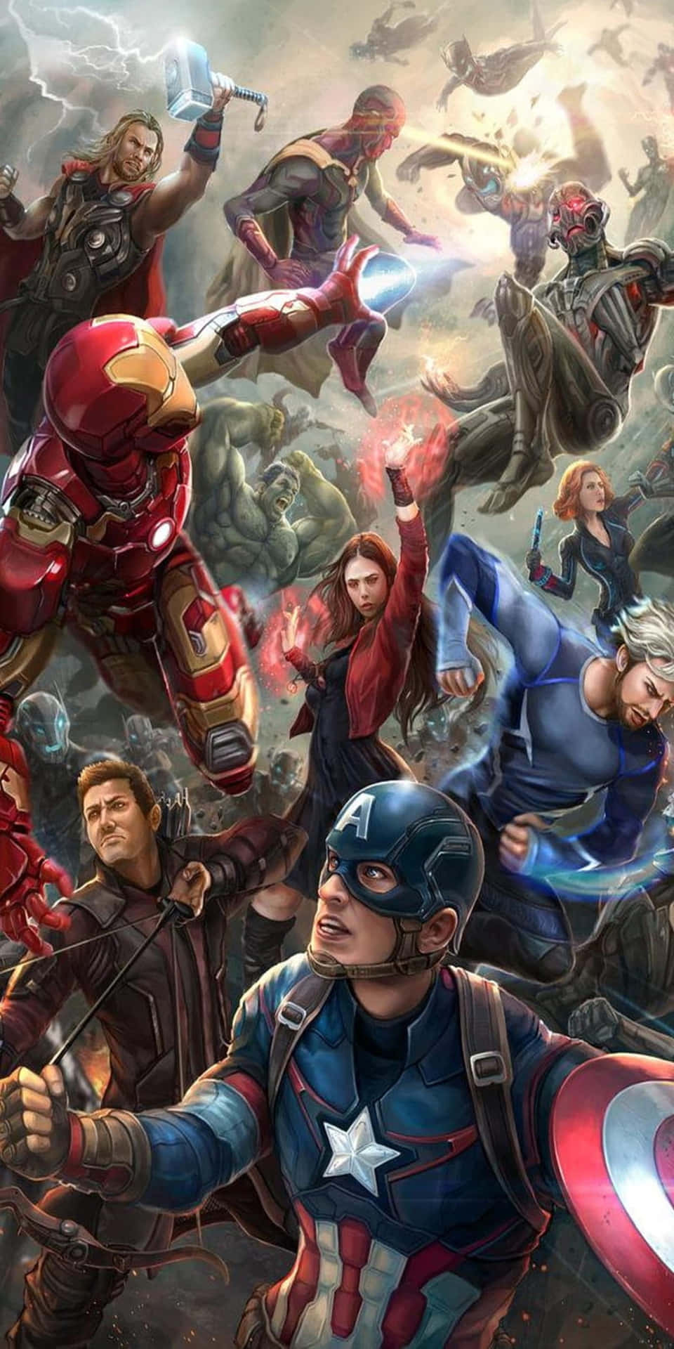 Magnificaunione Degli Avengers Sullo Sfondo Del Pixel 3