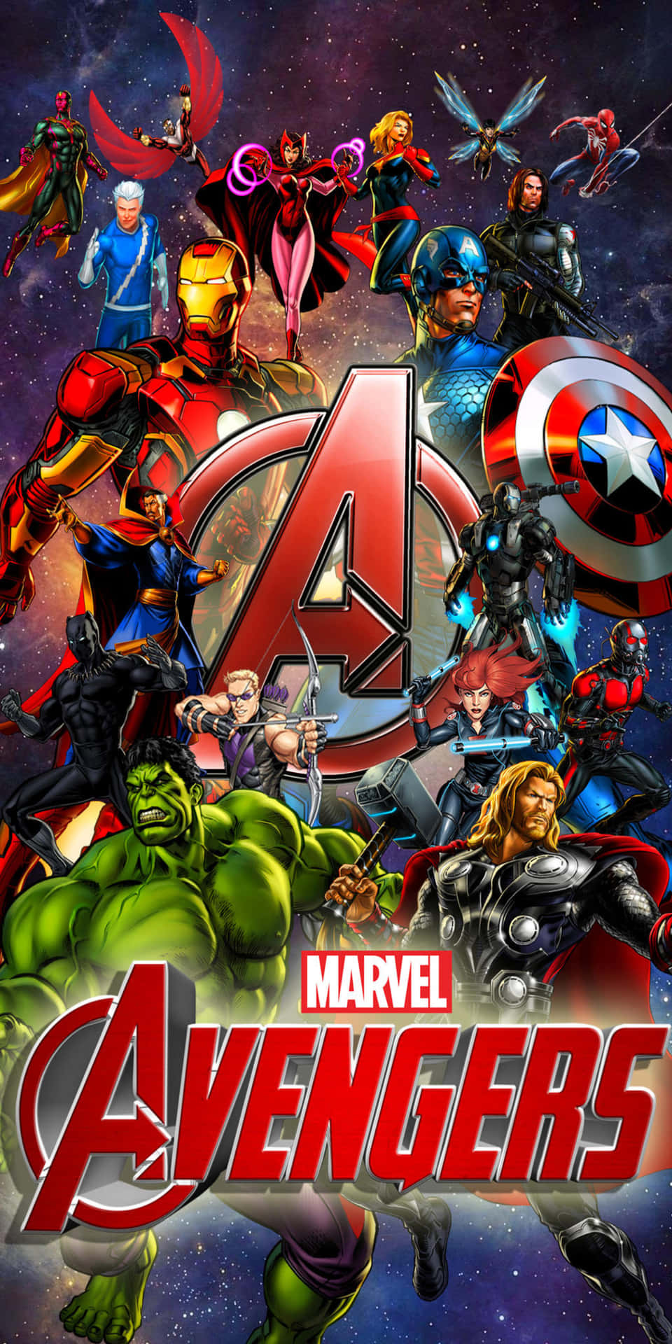 Komiskahjältar Pixel 3 Avengers Bakgrund.