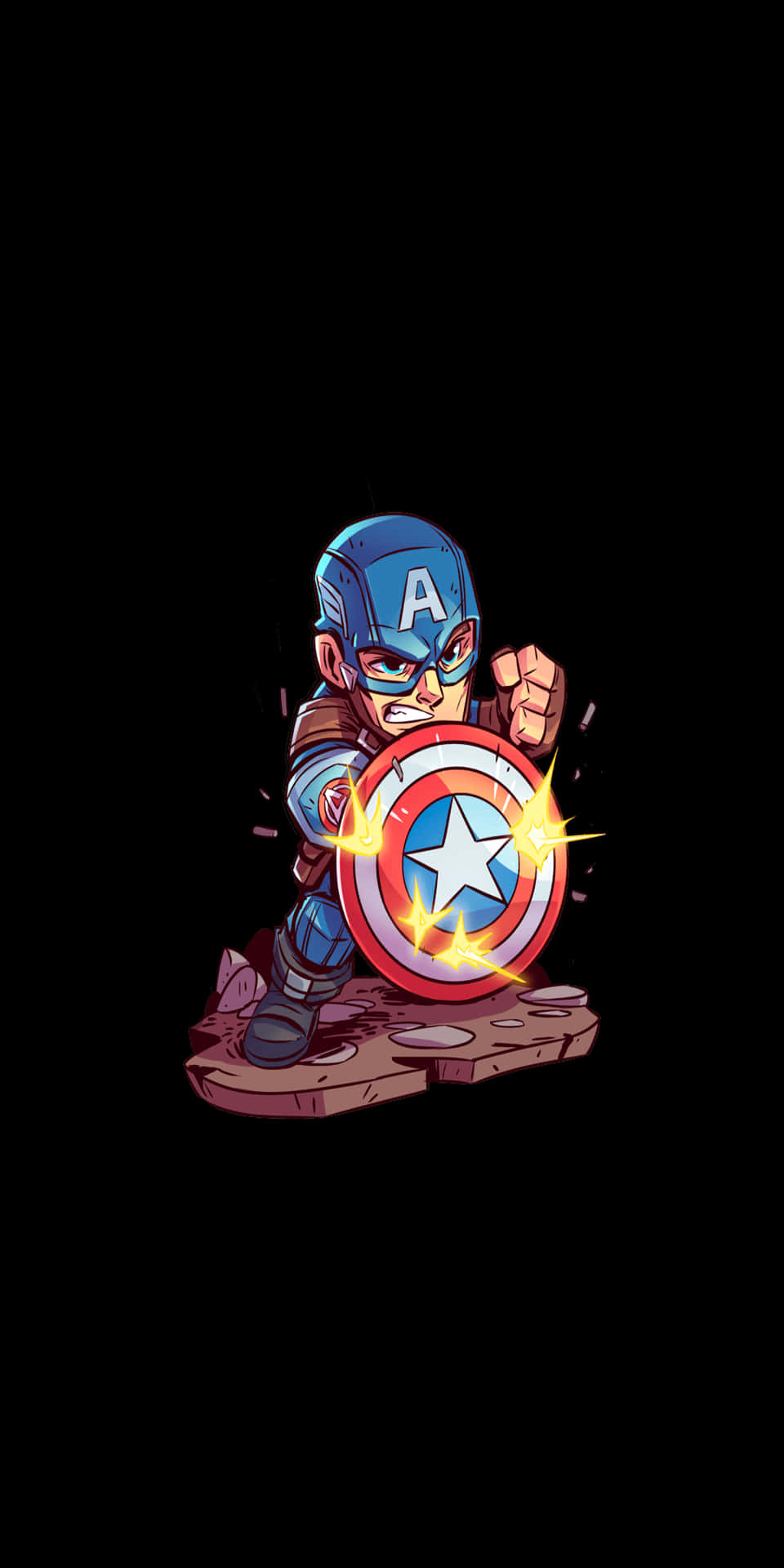 Fondode Pantalla De Chibi Capitán América Pixel 3 De Marvel's Avengers