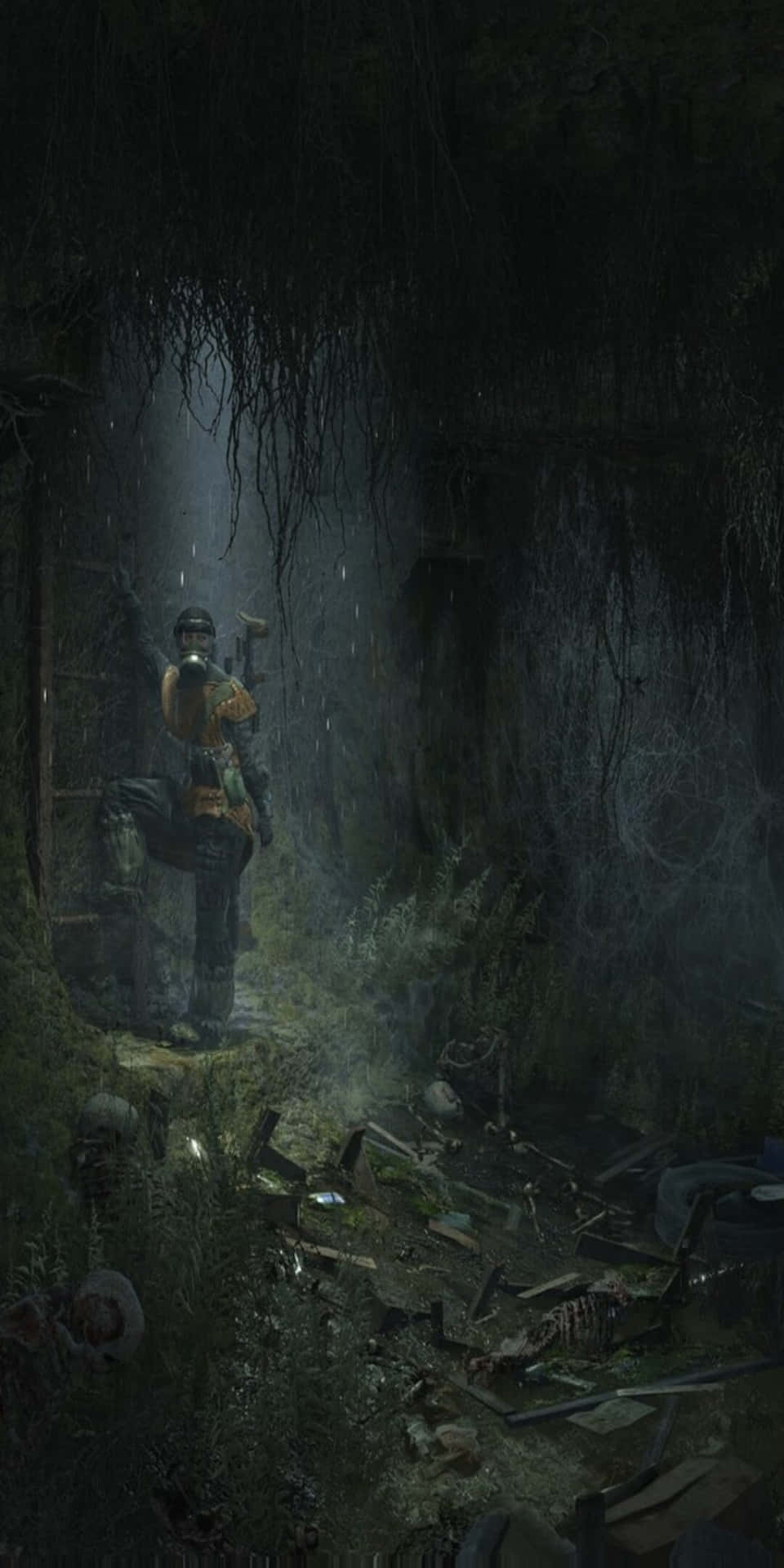 Personaggiodi Gioco Artyom Pixel 3 Sfondo Di Metro 2033 Abandoned Basement