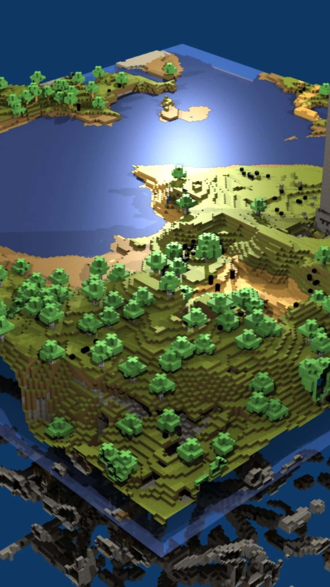 Verdenskort Model Pixel 3 Minecraft baggrund