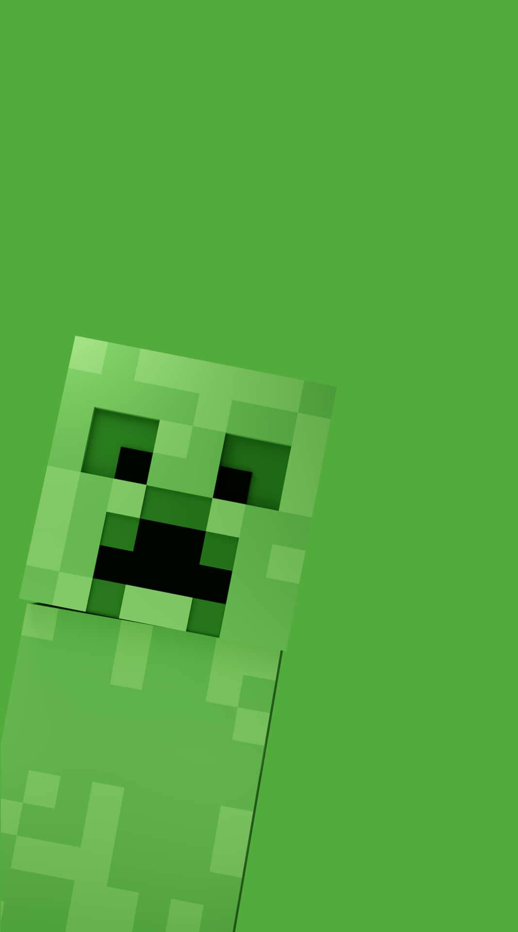 Enkelgrön Creeper Pixel 3 Minecraft Bakgrundsbild.