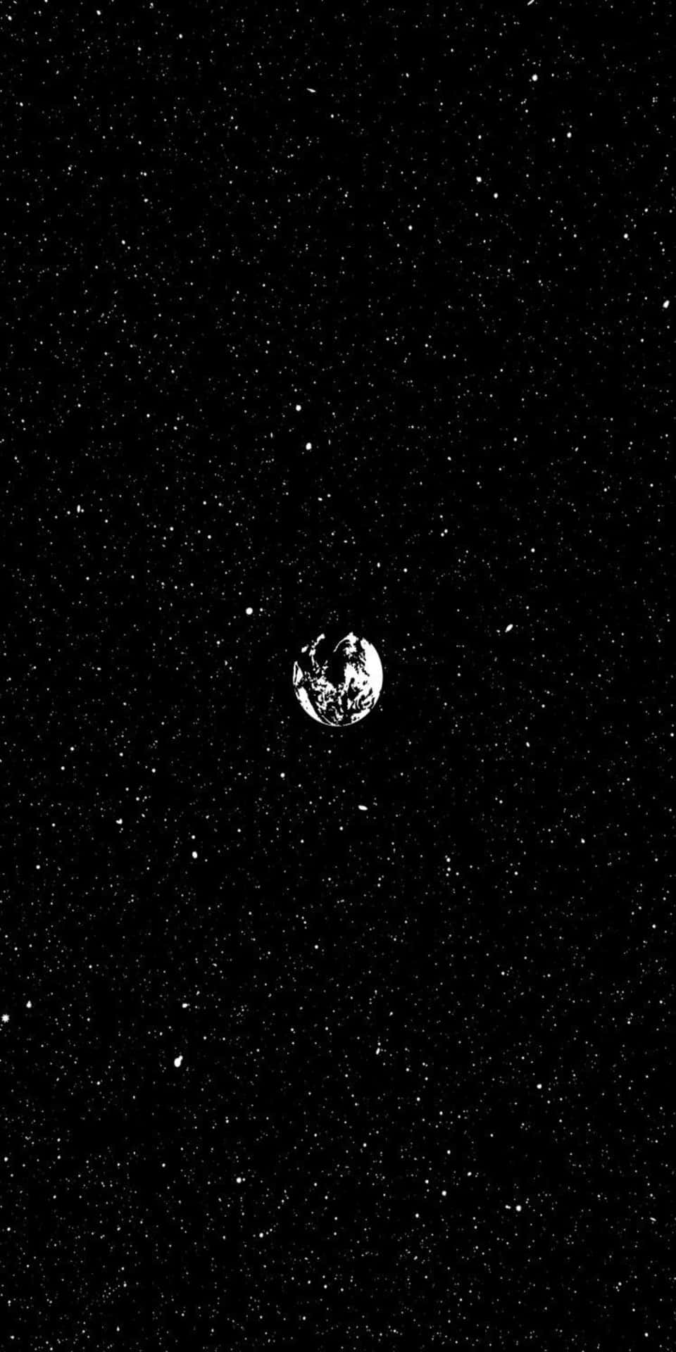 Sfondominimale Per Pixel 3 Con La Luna Crepata Che Fluttua.