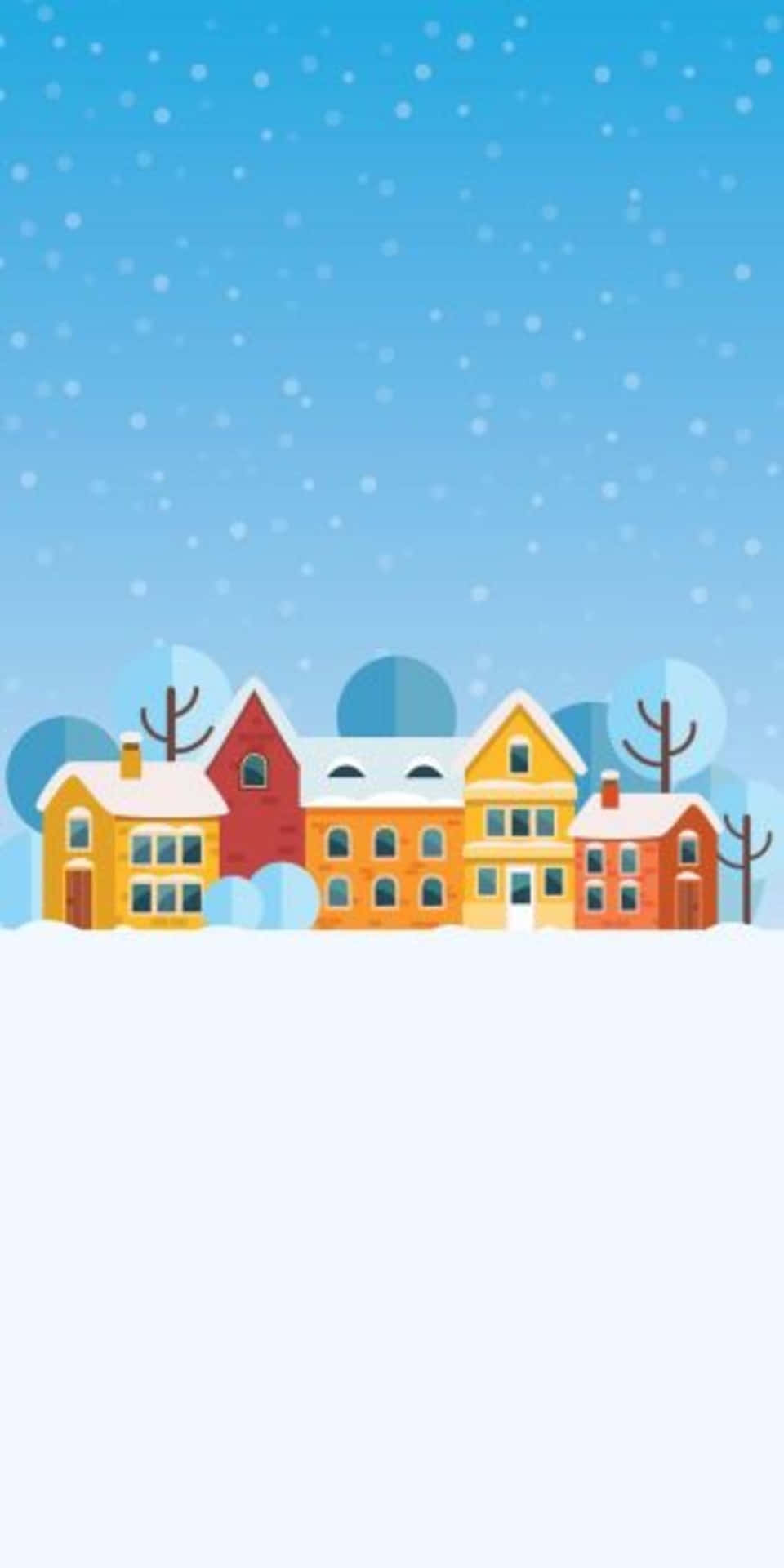 Pixel3 Minimalistischer Hintergrund Schneebedeckte Stadt