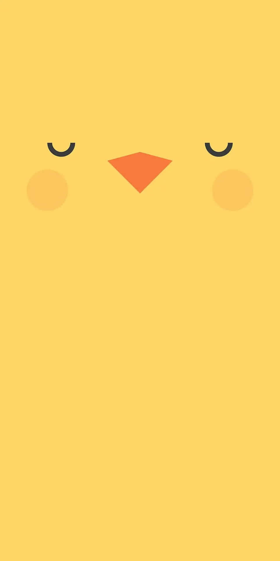 Fondominimalista De Pixel 3 Con Un Pollito Amarillo Durmiendo.