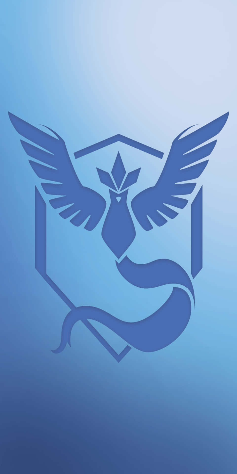 Pixel3 Minimal Bakgrund Blå Fågel Emblem.