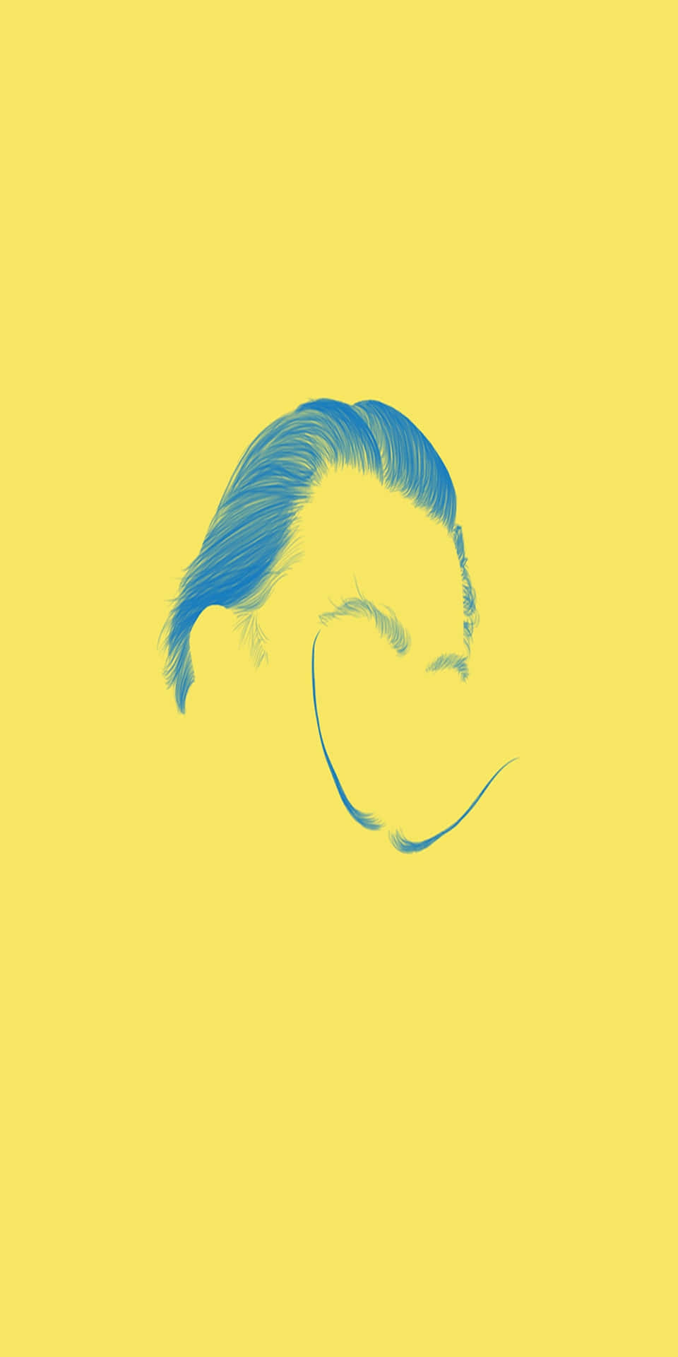 Pixel3 Minimal Hintergrund Gelbes Poster Eines Mannes