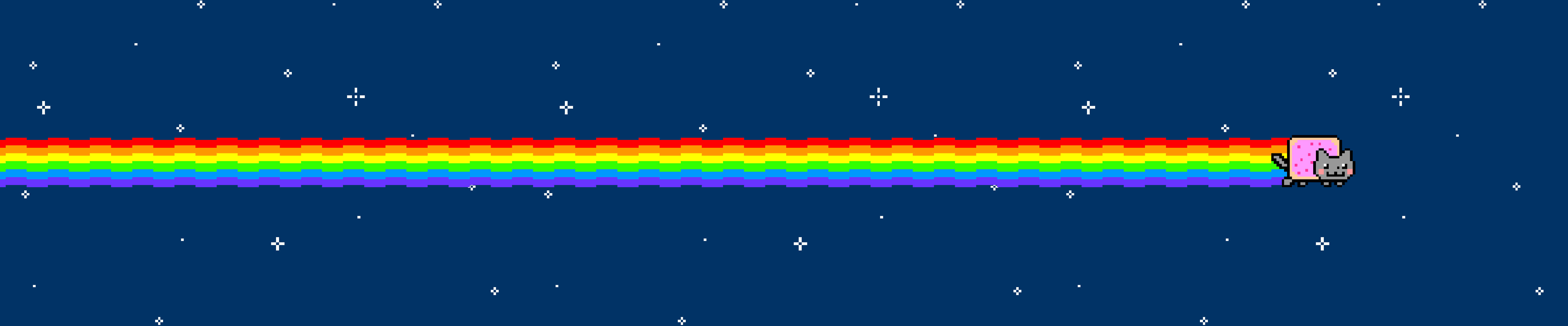 Cute Rainbow Nyan Cat Pixel 3 Monitor Background