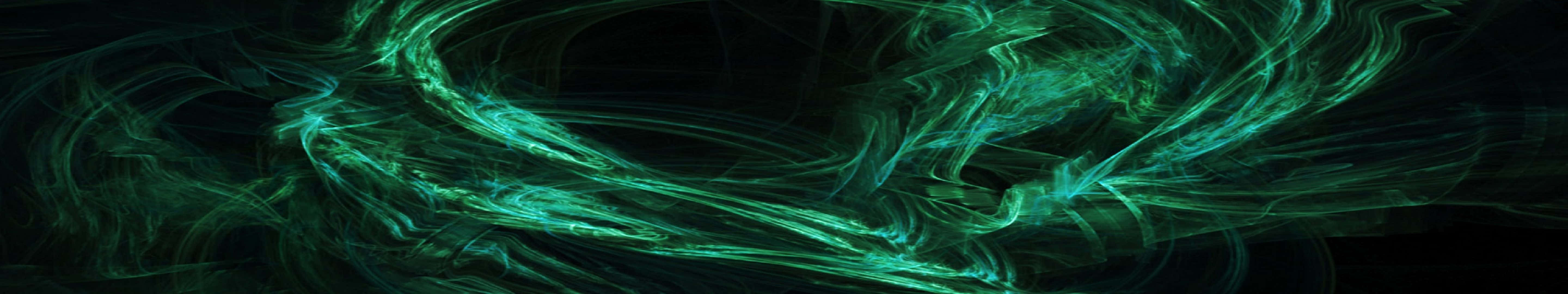 Fraktal grøn abstrakt Pixel 3-monitor baggrund