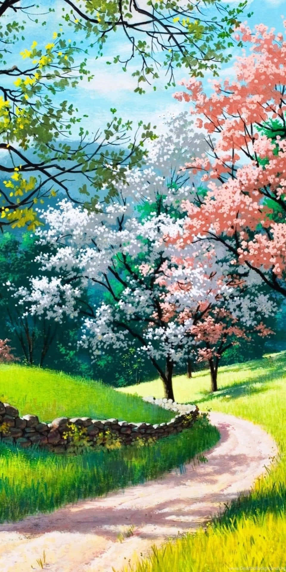 Pixel3 Natürlicher Hintergrund Farbenfrohe Bäume