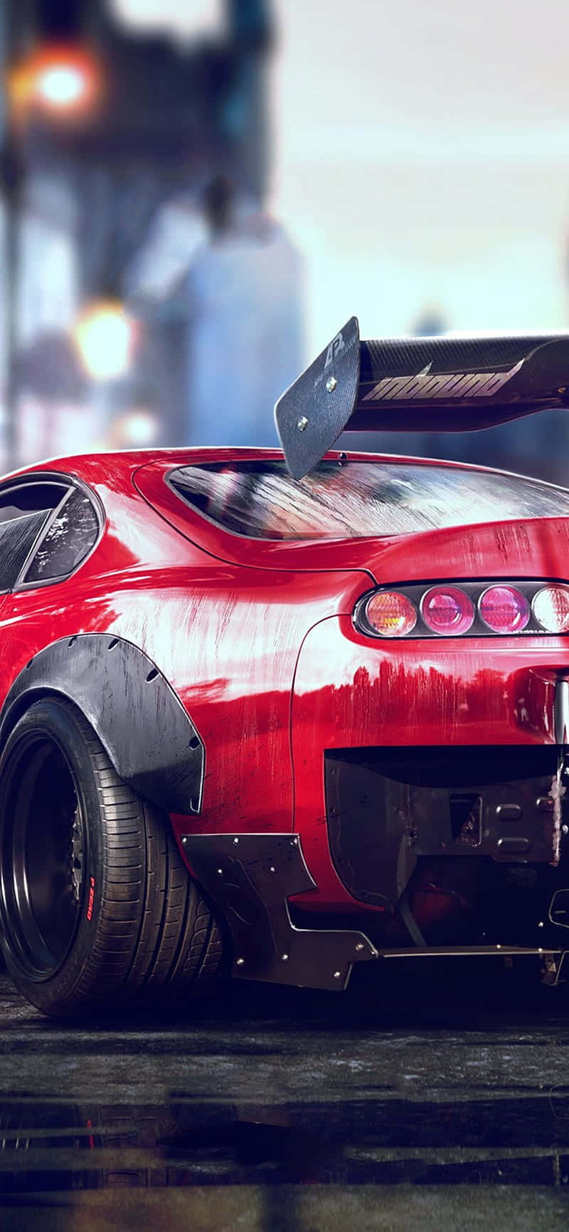 Pixel 3 Need For Speed Background Wet Red Car 800 x 1732 Background