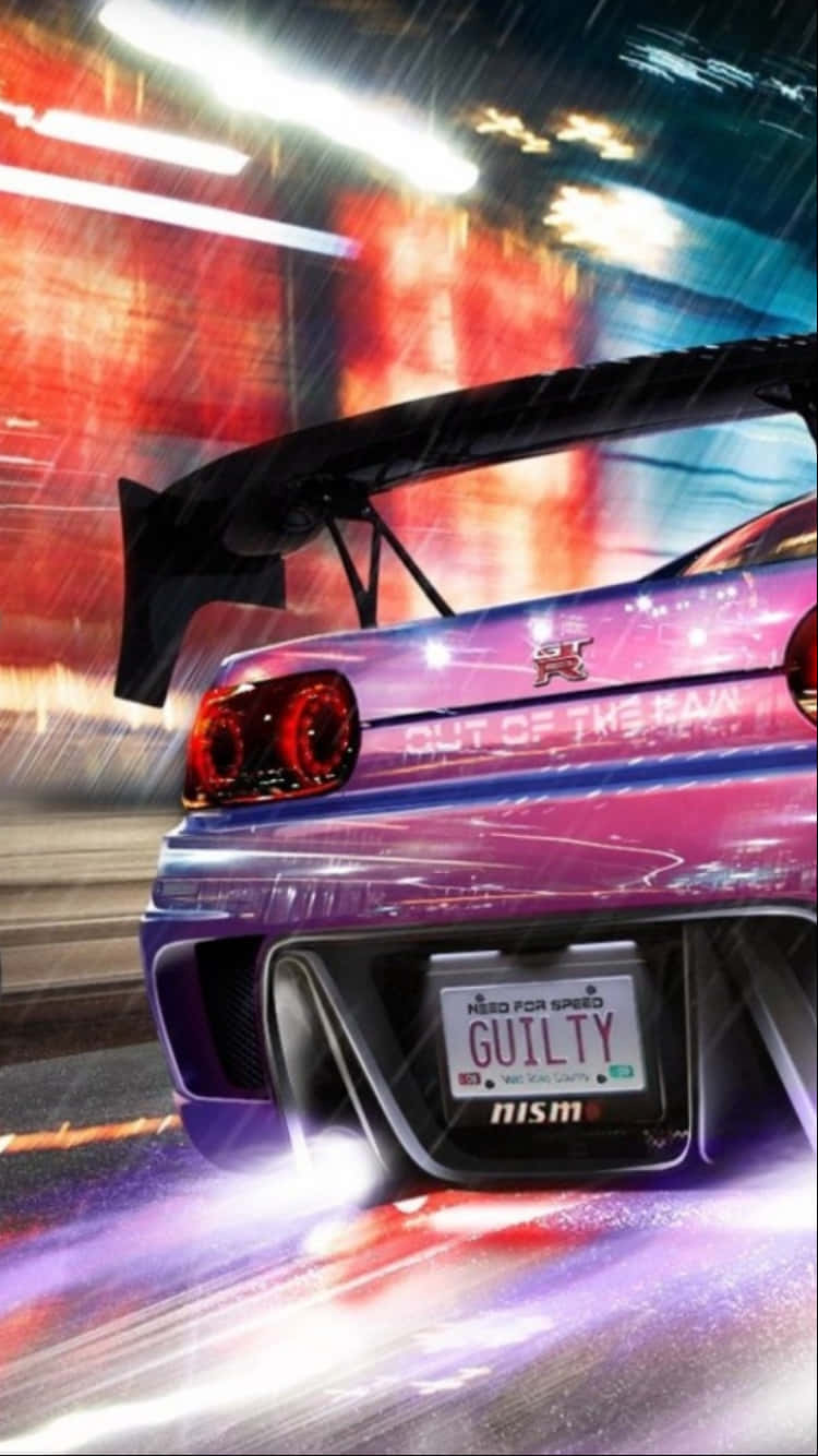 Pixel3 Hintergrundbild Need For Speed Nismo Mit Einem Spoiler.