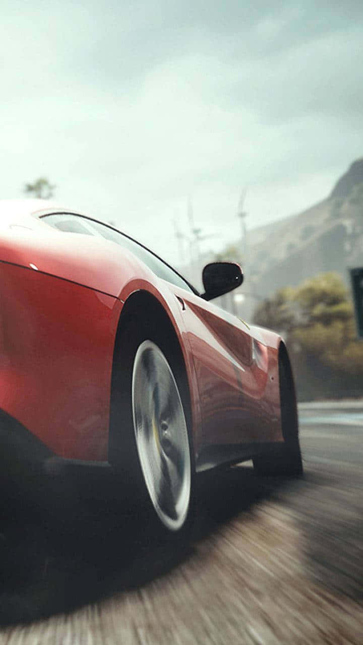 Pixel3 Bakgrund För Need For Speed Med Mörkorange Bilrace-motiv.