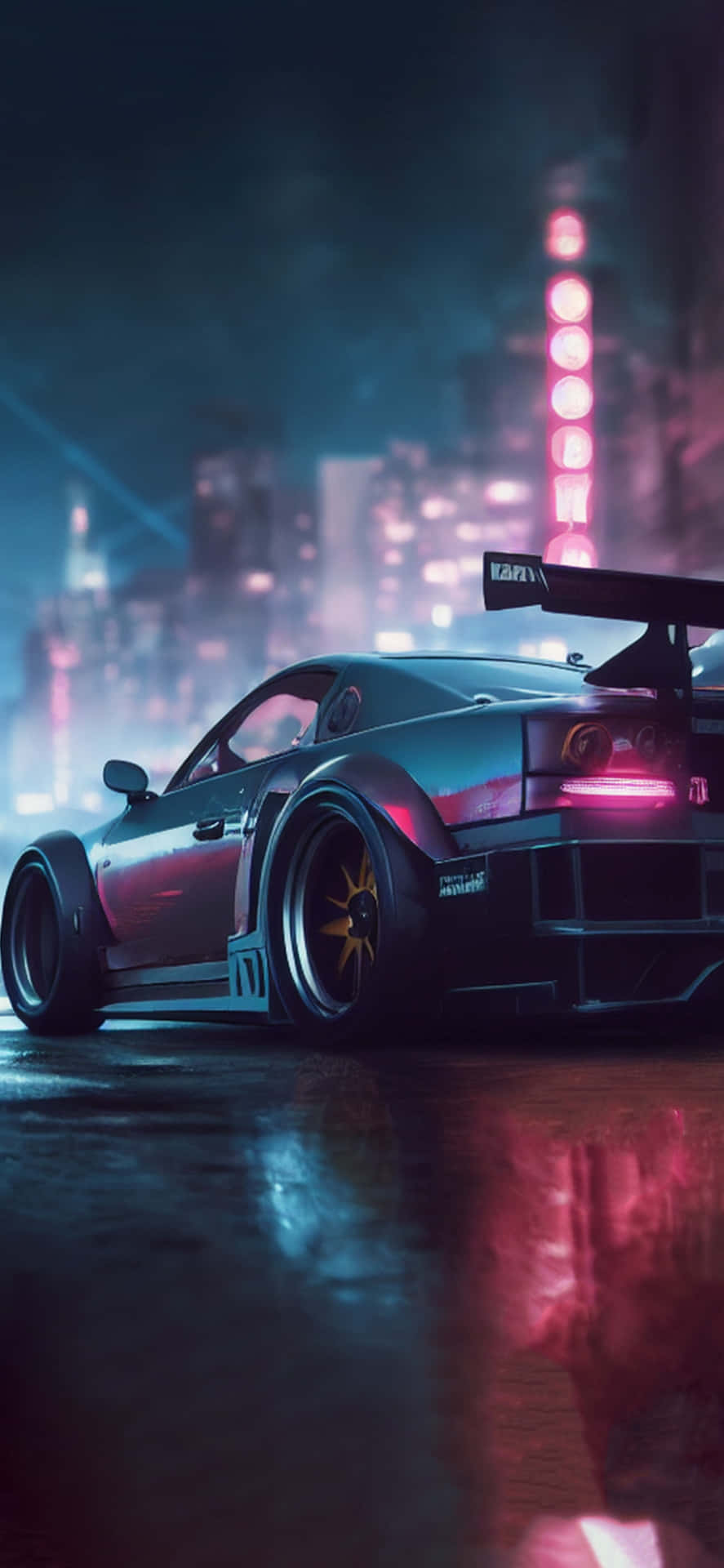 Pixel3 Need For Speed Bakgrund Neonljus Gata