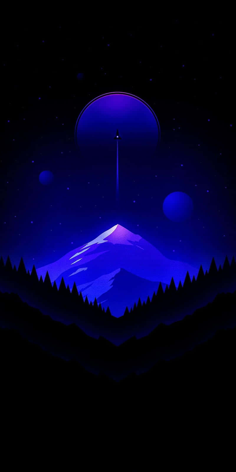 Spaceship Reaching Three Planets Pixel 3 Oled Background
