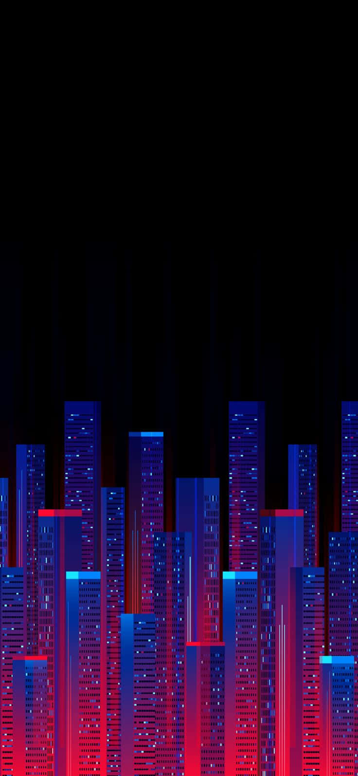 Colorful Building Lights Pixel 3 Oled Background