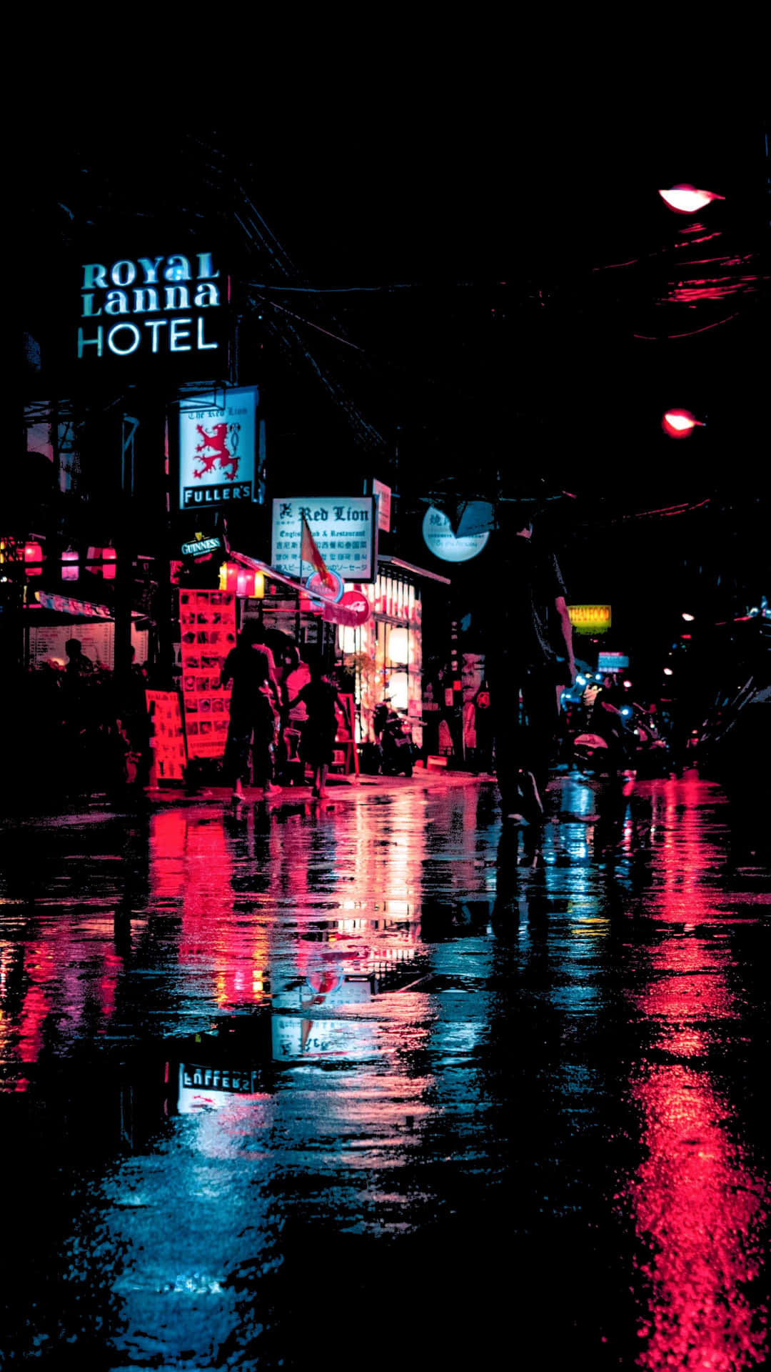 Neon City Lights Pixel 3 Oled Background