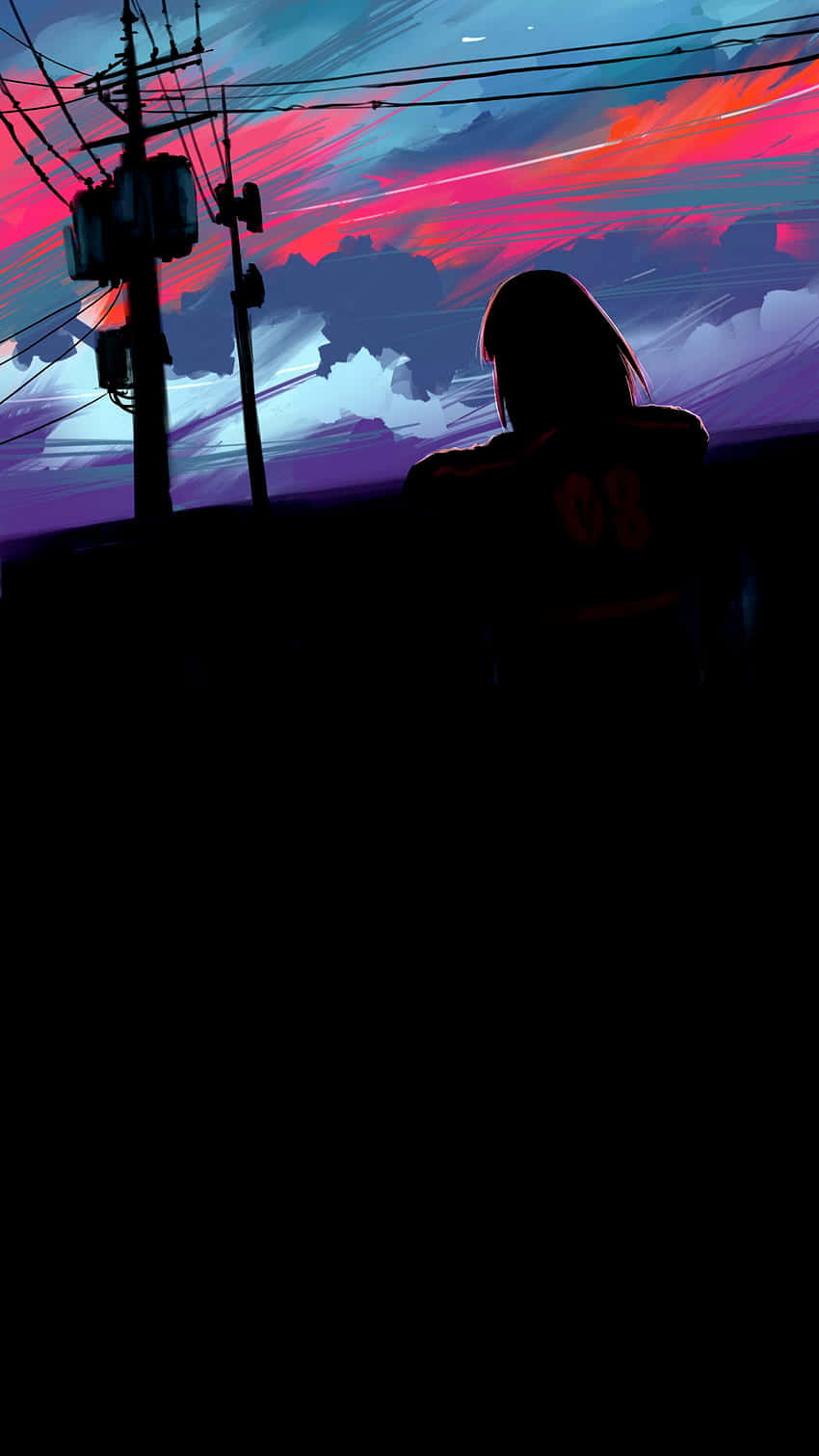 Silhouette Of A Girl Pixel 3 Oled Background