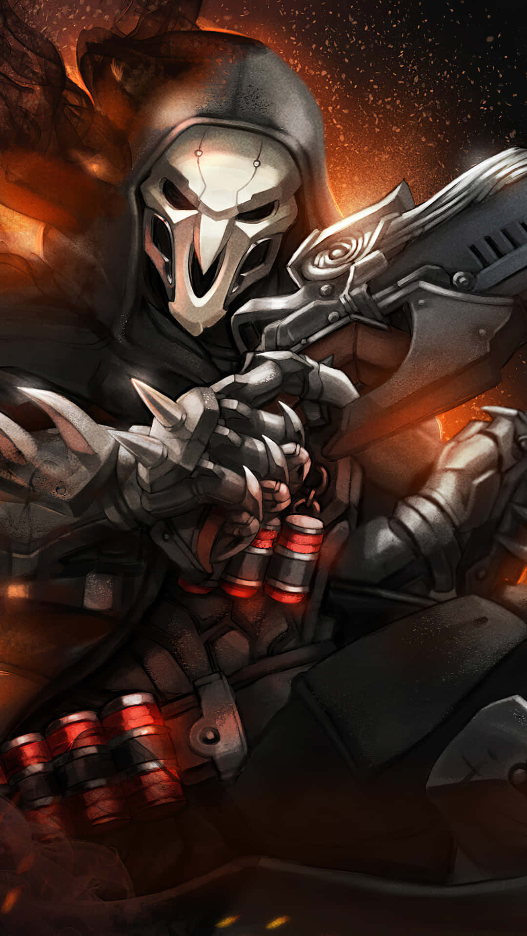 Pixel 3 Overwatch Background Reaper Holding A Gun Background