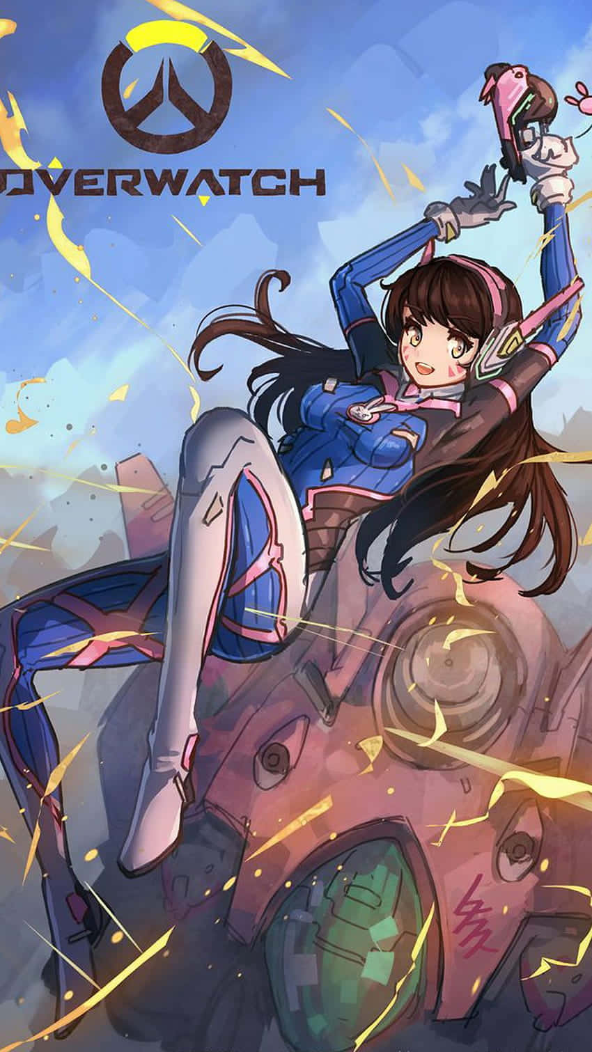 Pixel 3 Overwatch Background D.va Flying In The Air Background