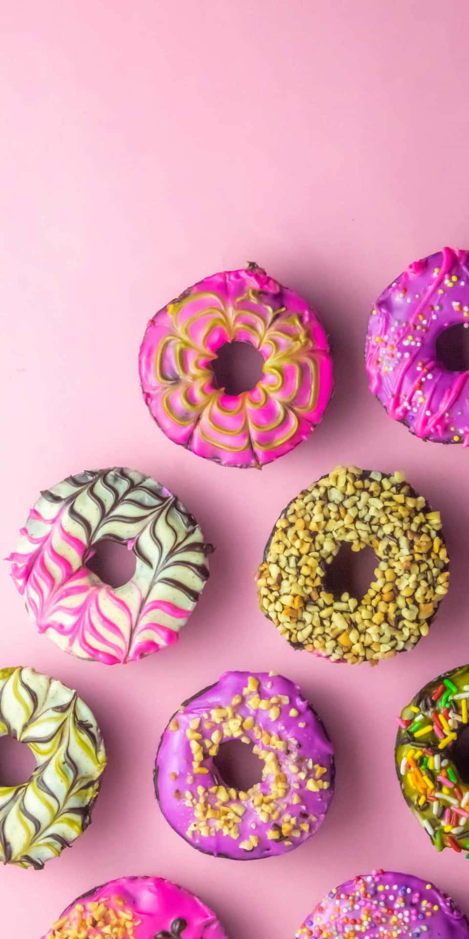 Fondode Pantalla De Pixel 3 Con Pasteles Creativos De Donut.