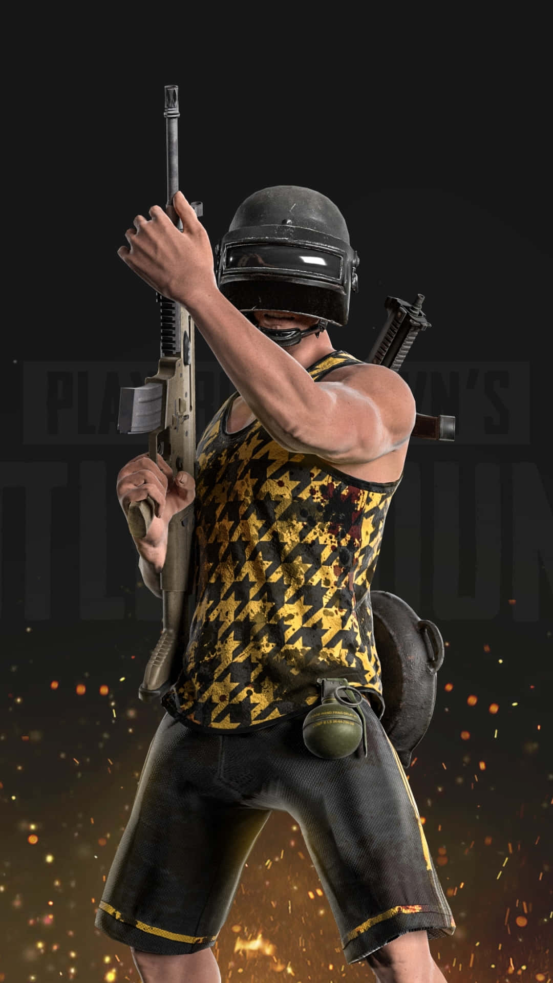 Guy Wearing Black And Yellow Outfit Pixel 3 Playerunknown's Battlegrounds Background