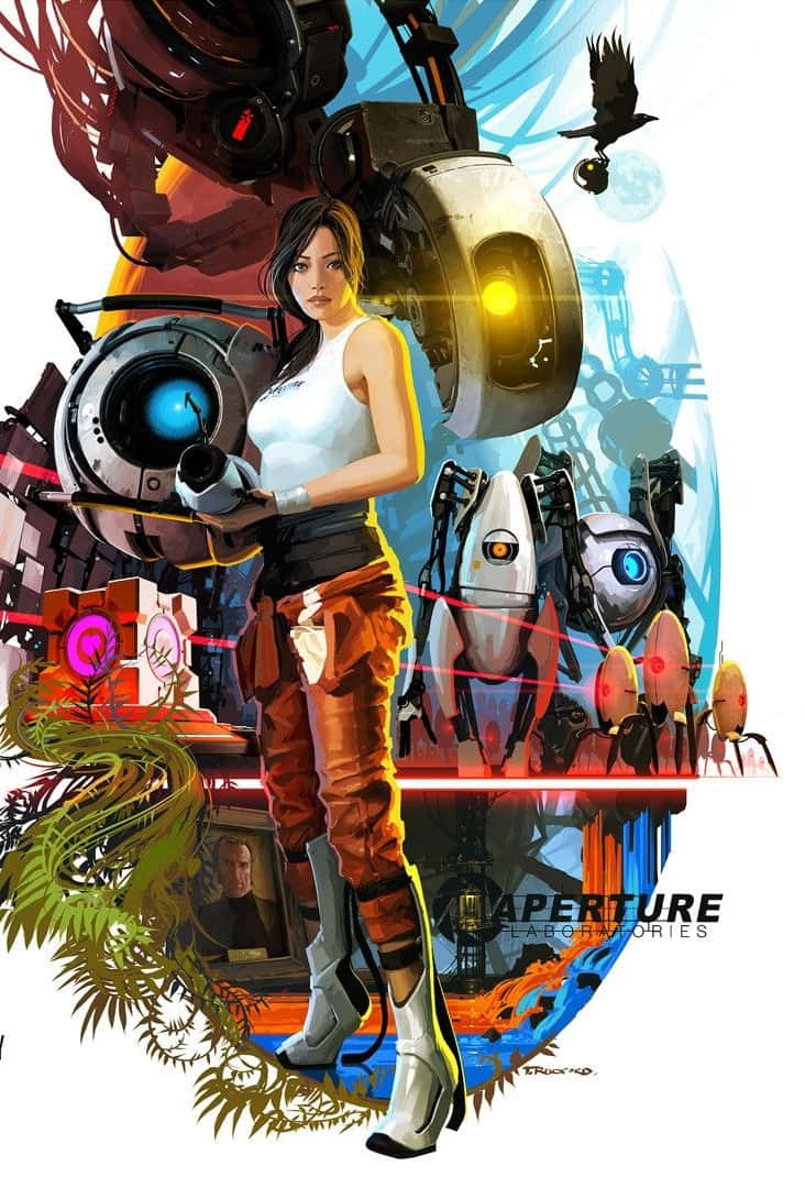 Fondode Pantalla De Portal 2 Con Personaje Femenino Chell Del Pixel 3.