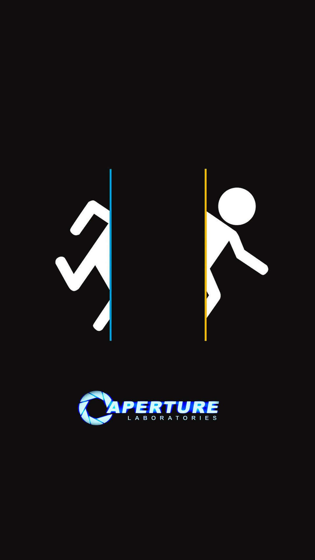 Pixel3 Portal 2 Bakgrund Med Uppdelad Mänsklig Figur.