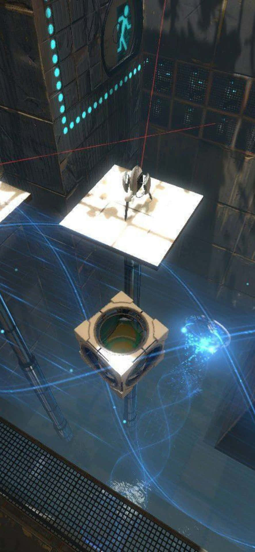 Pixel3 Portal 2 Hintergrund Mit Quadratischer Plattform