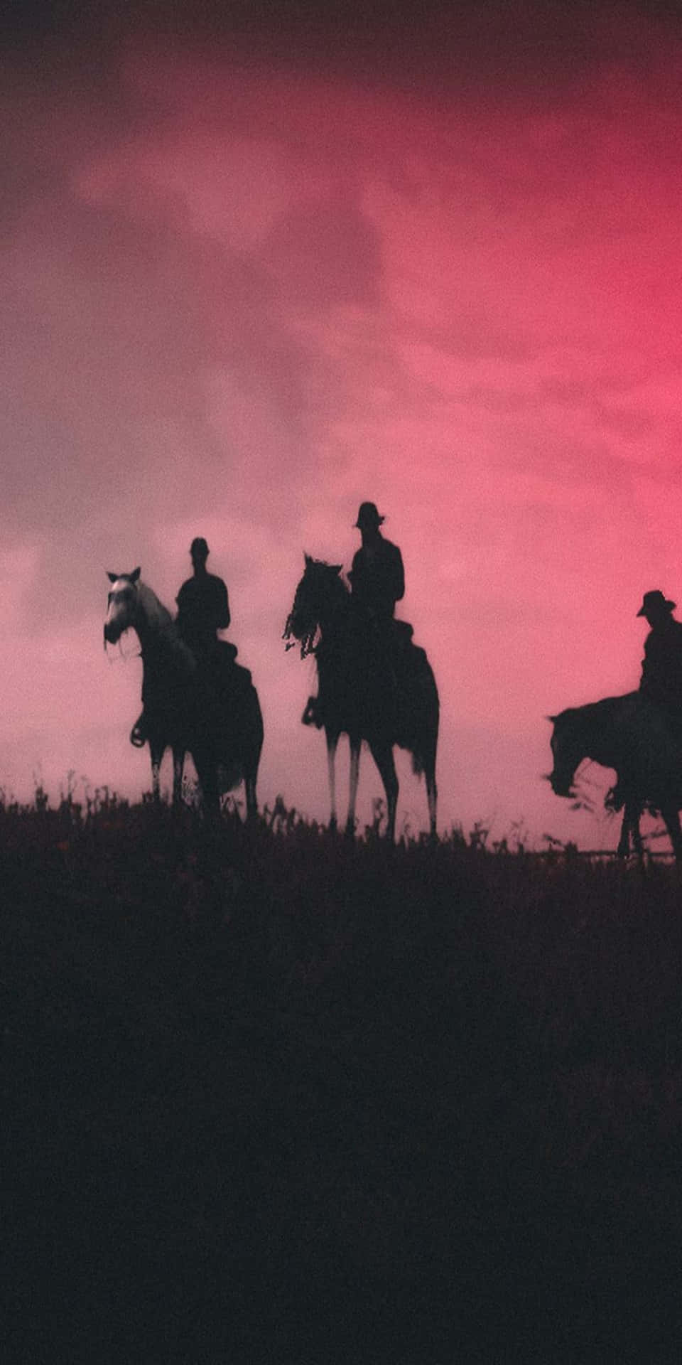 Pixel 3 Red Dead Redemption 2 Background Painting Of Three Cowboys