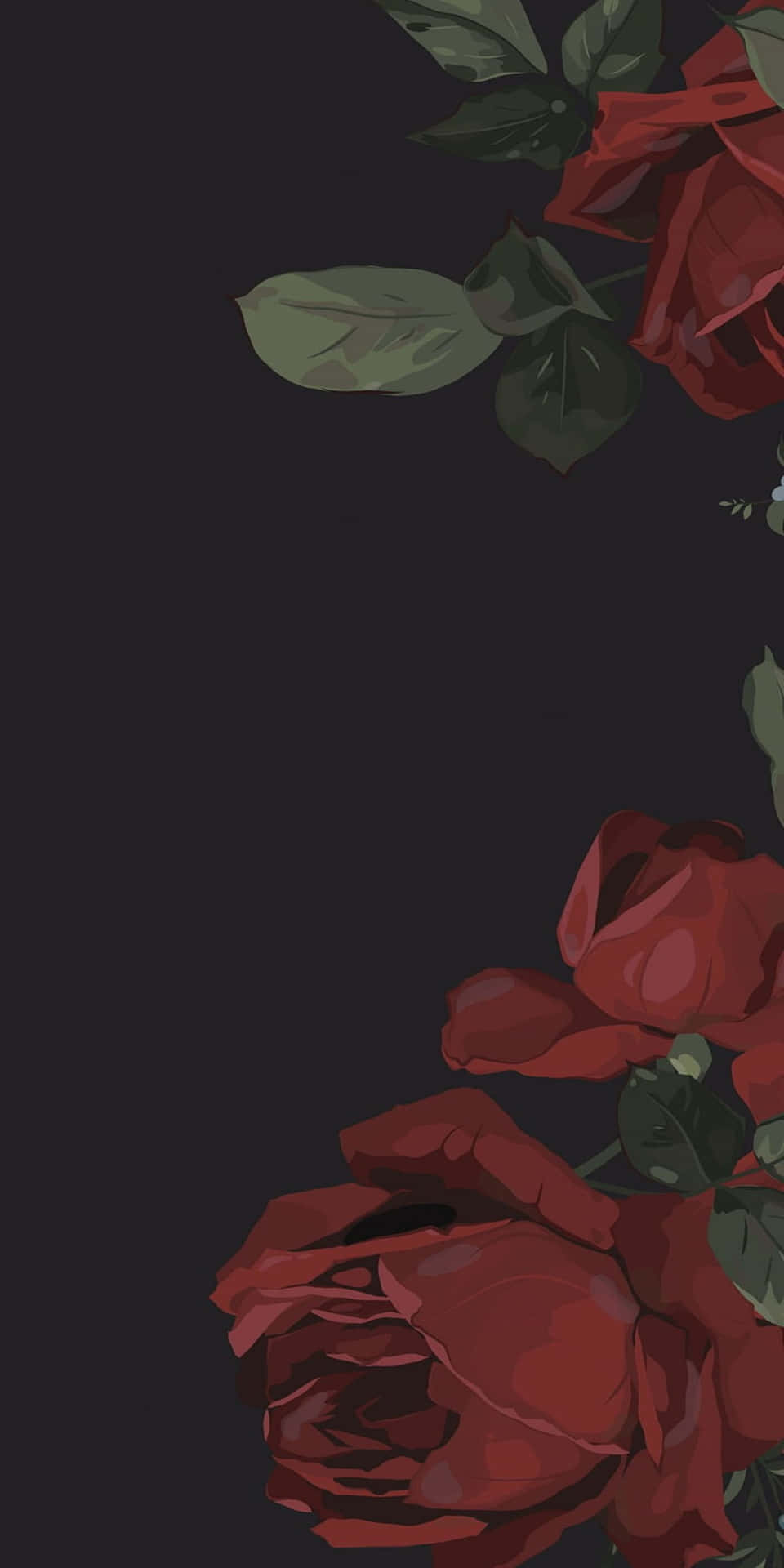 Pixel 3 Black Color Roses Background