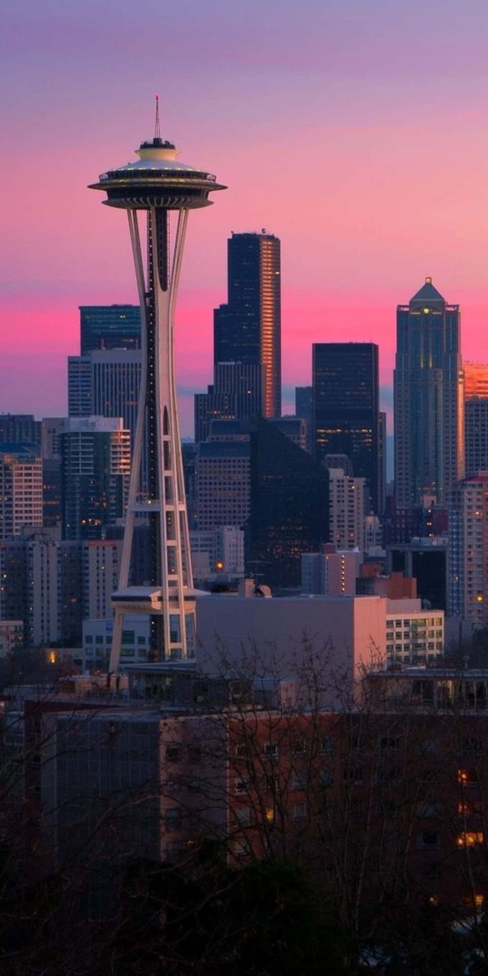 Seattle Skyline At Sunset