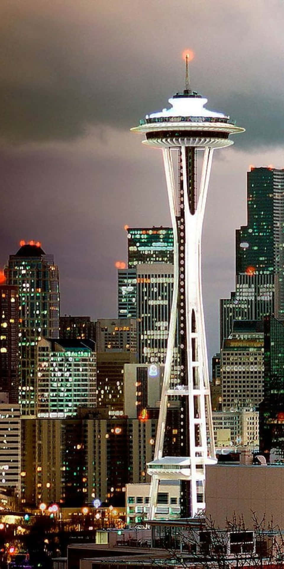 The Space Needle Is Lit Up At Night In Seattle