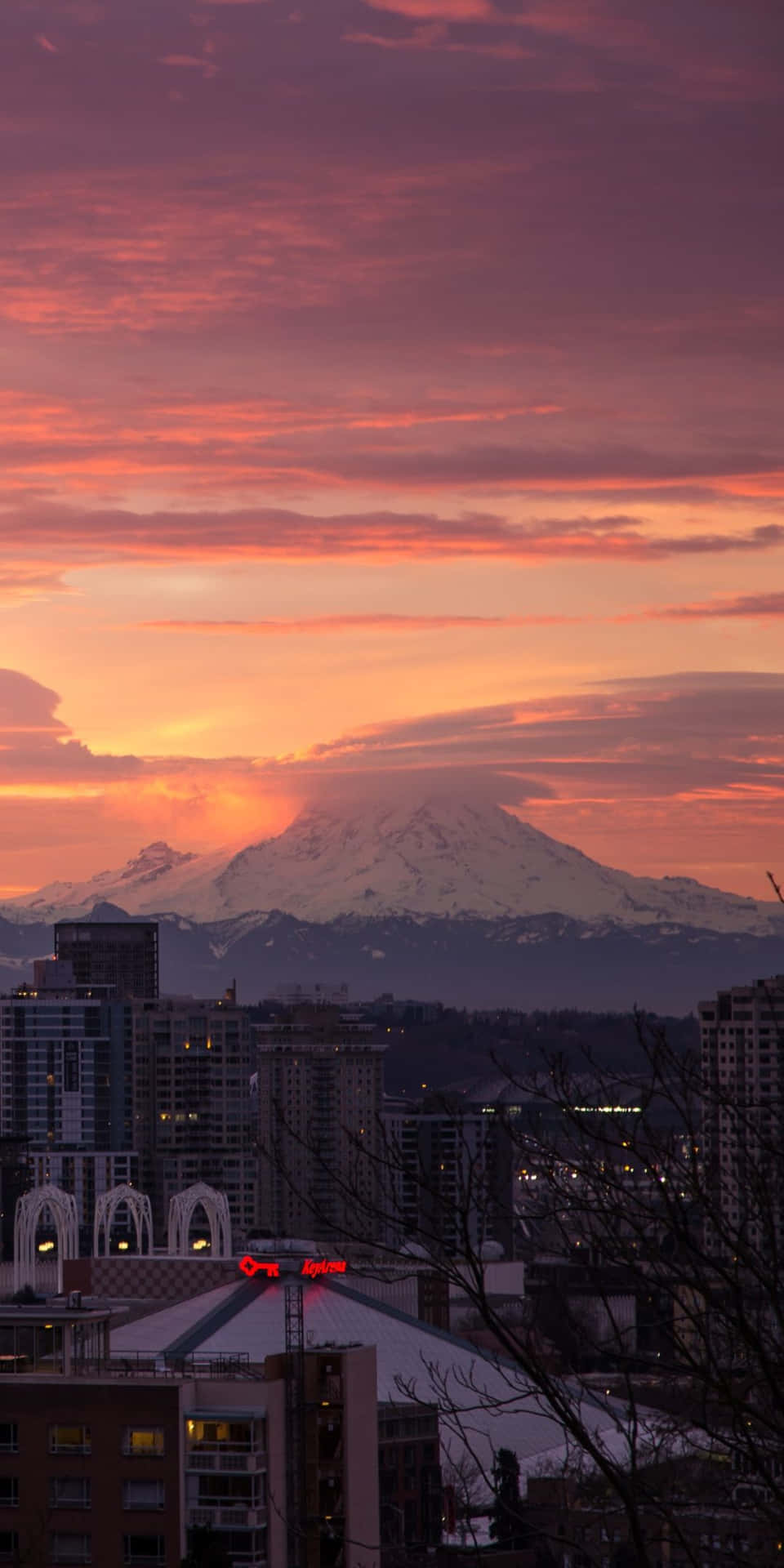 Det smukke skyline af Seattle taget af Google Pixel 3.