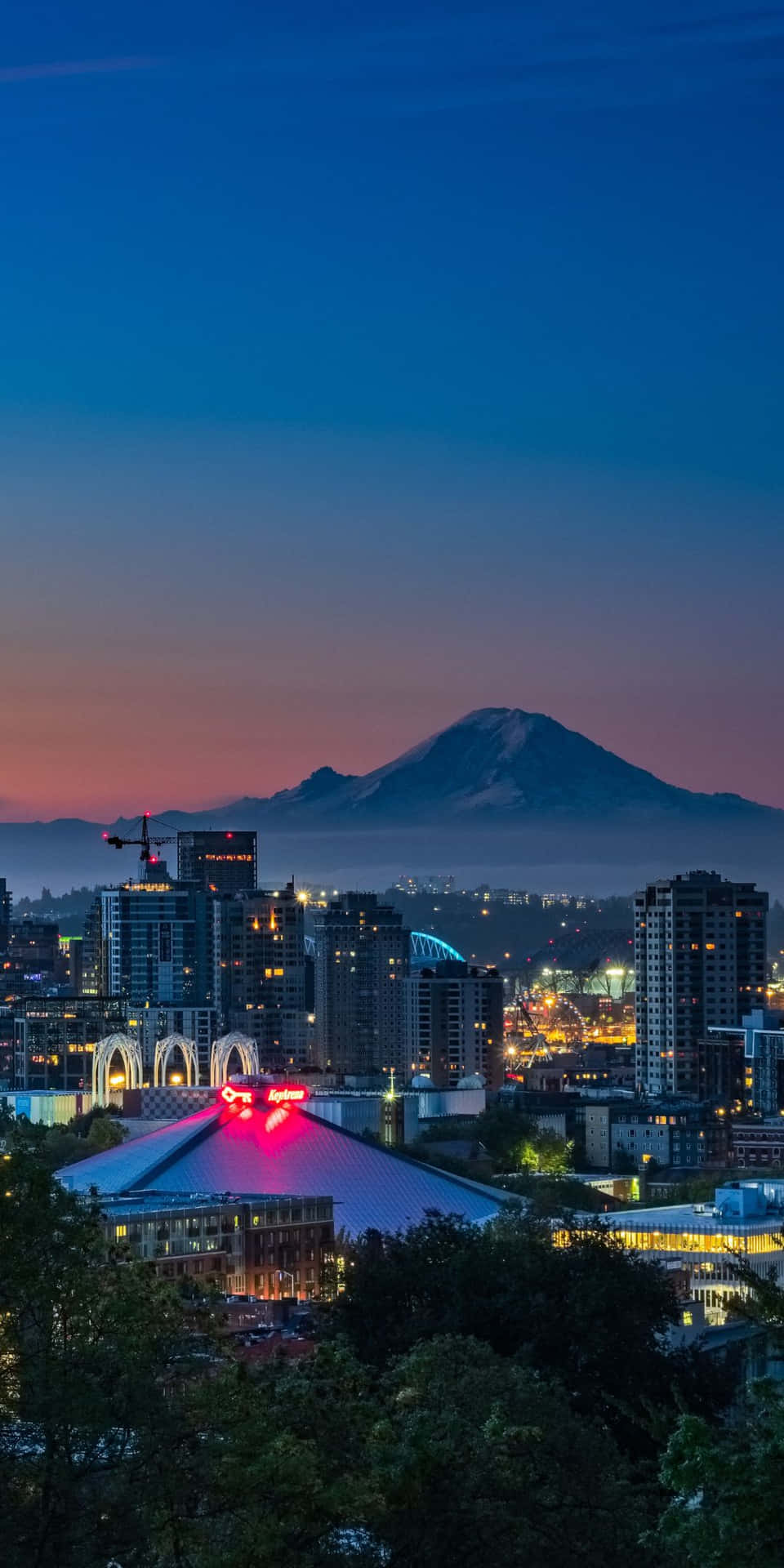 Nyd et smukt Seattle-solnedgang fra Pixel 3.