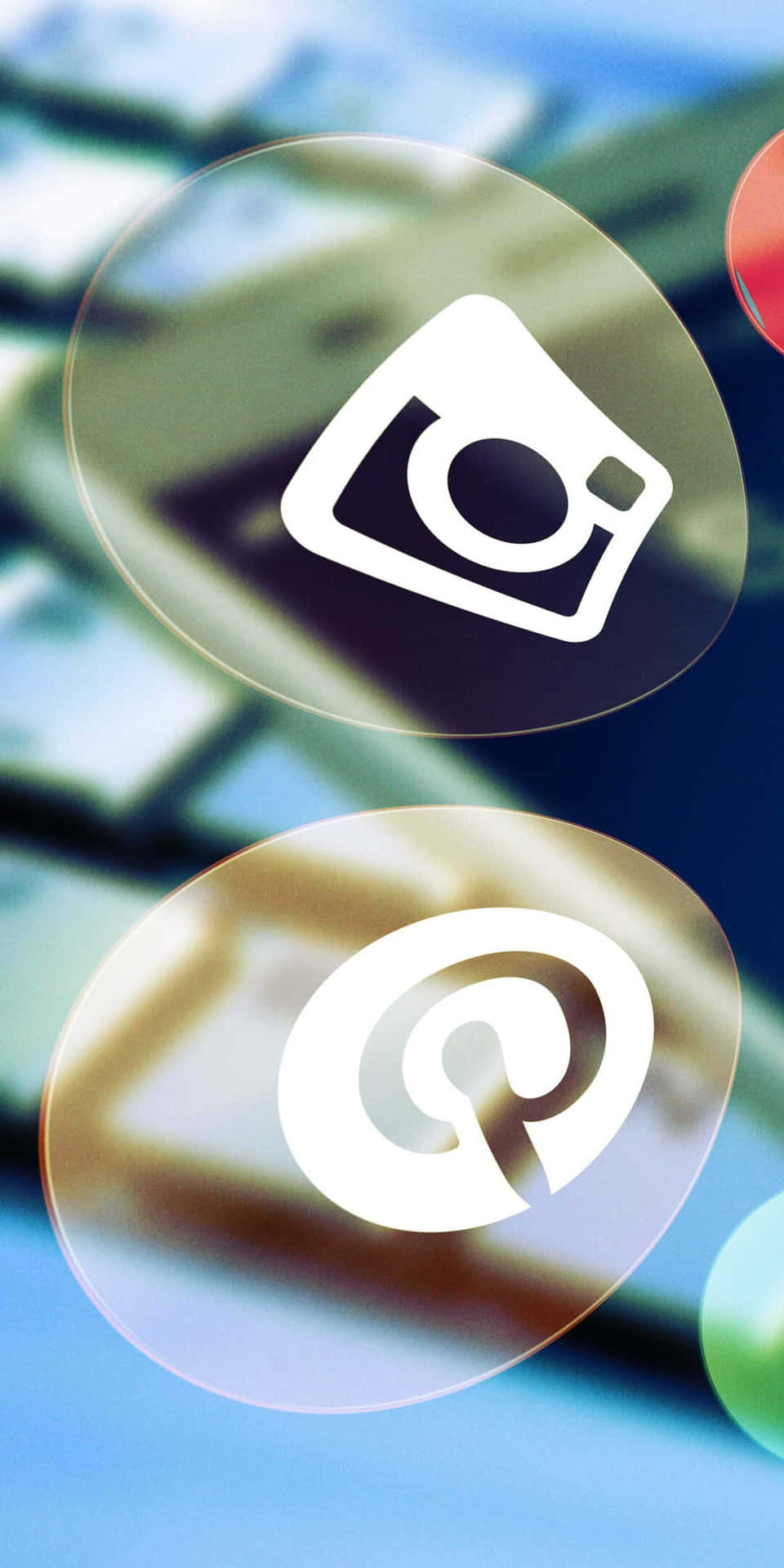 Fondosde Pantalla Para Pixel 3 Con Los Logotipos Sociales De Pinterest E Instagram.